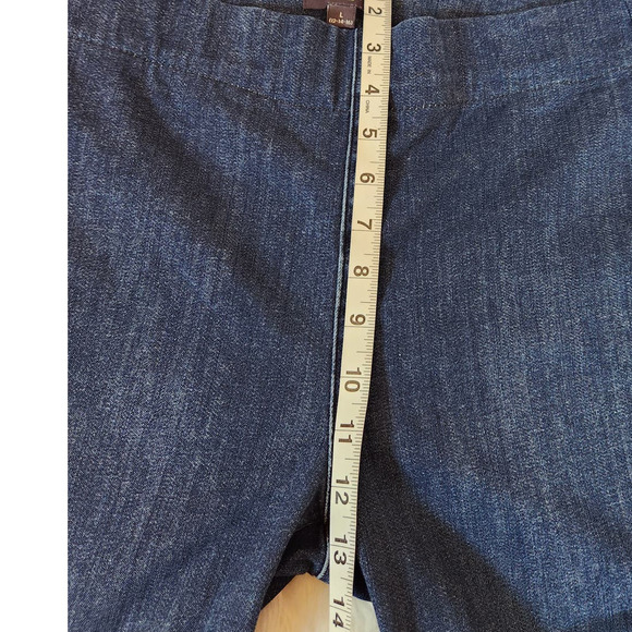 NYDJ Women's Blue Solid Mid Rise Cotton Pockets Ankle Jeggings‎ Jeans Size Large - Picture 6 of 7